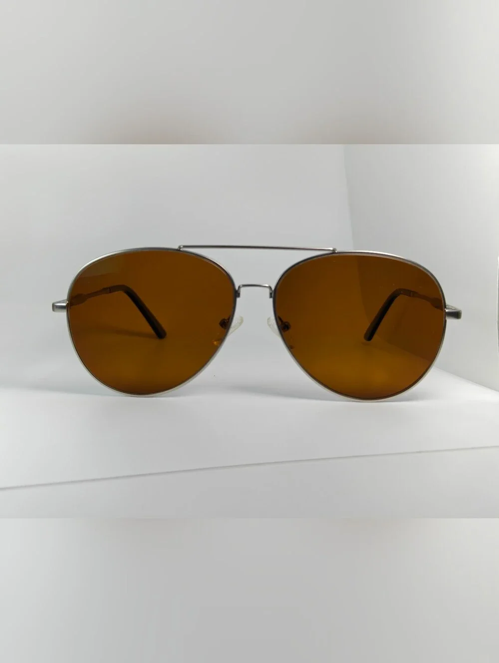 Camp. Men's Aviator Brushed Silver. Black Integrated Temples.